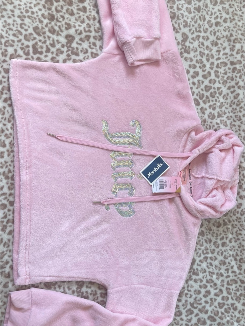 Pink Sequin 'Sweet' Hoodie soft “blanket” Cropped
